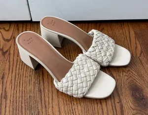 A new day Woven Strap Cream Block Heel Sandals Size 12 New without Tags thumbnail 1