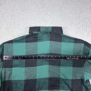 American Eagle Button Up Shirt Women XL Green Buffalo Plaid Peplum L/S Boho Chic thumbnail 8
