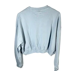 Youngla Crewneck Cropped Long Sleeve Sweatshirt Size Large Blue thumbnail 2
