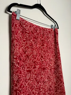 vintage 2000s Red Skirt Floral Print thumbnail 4