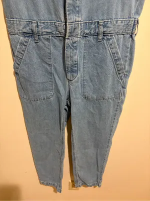 Everlane Light Wash Denim Short Sleeve Coverall Jumpsuit Boilersuit Utility 0 thumbnail 11