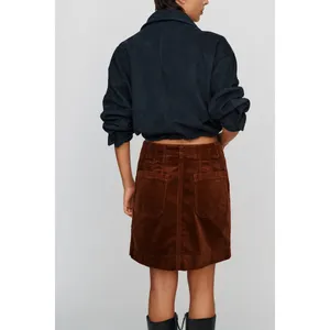 Maeve Colette Corduroy Button Front Mini Skirt Size XL Copper NWT Anthropologie thumbnail 2