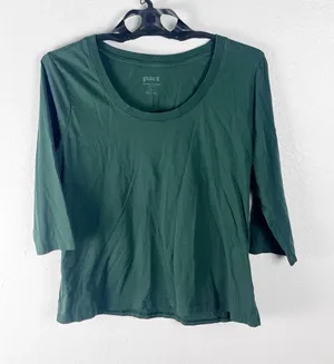 PACT Green 100% Organic Cotton 3/4 Sleeves Tee Size Large Casual Neutral thumbnail 1