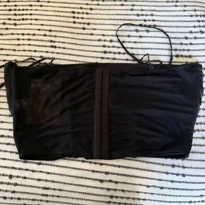 NAKED WARDROBE | Black Sheer Corset Satin Corset Bustier Top Large BNWT thumbnail 4