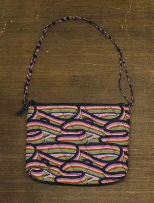 Vera Bradley Quilted Flat Shoulder Bag Patterned Blue Pink Multi One Size thumbnail 1