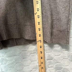 360 Sweater Womens Open Knit Back Panel Lambswool Blend Taupe L Minimalist Luxe thumbnail 10