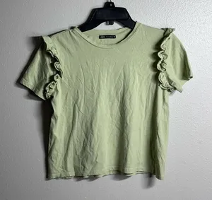 Zara Women Light Green top/Blouse Casual‎ size M. thumbnail 1