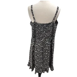 Old Navy Women's XL Cami Dress Tan Black Fit & Flare Linen Animal Print New thumbnail 5