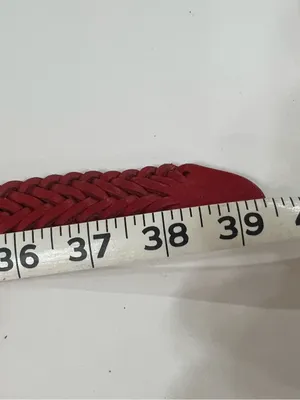 Genuine Leather Braided Belt Red Made in Argentina Western Boho thumbnail 9