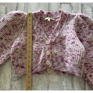LoveShackFancy Avignon Crop Berry Medley Barbie Coquette Puff Sleeve Cardigan M thumbnail 9