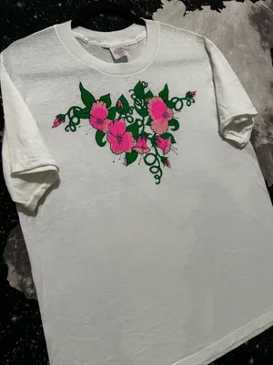 Vintage 80s Single Stitch Floral Vine Graphic Shirt thumbnail 3