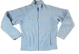 Columbia Blue‎ Benton Zipper Pocket High Neck Fleece Jacket MEDIUM Fall Autumn thumbnail 1