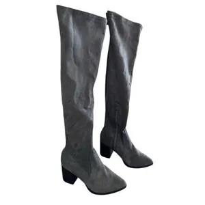 DOLCE VITA Tabbie Suede Over The Knee Gray Block Heel Boot Size 6 thumbnail 3