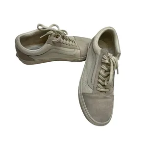 VANS Old Skool Woven Check Marshmallow White Suede Low Top Sneakers Women's 10 thumbnail 4