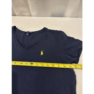 Polo Ralph Lauren Womens Top Large Navy Classic‎ Preppy V Neck Capsule T-Shirt thumbnail 6
