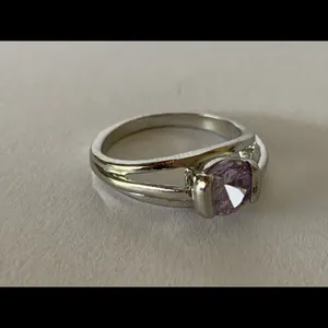 Amethyst Solitaire Light Purple Silver Ring Size 6 NEW thumbnail 6
