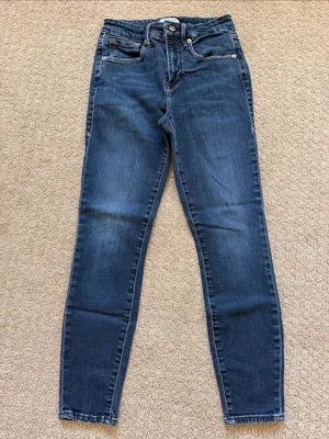Good American Dark Blue High-Rise Good Legs Crop Skinny Jeans 4/27 Y2K thumbnail 3