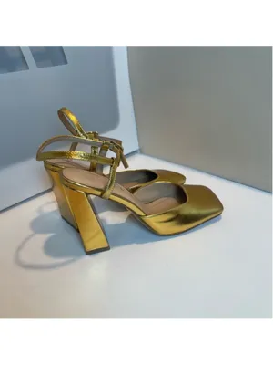 Steve Madden Women's Mosaic Gold Leather Sandals shoes Sz 6 Fairy thumbnail 3