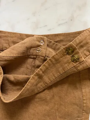 Free People Johana Linen Skort Brown Tan thumbnail 6