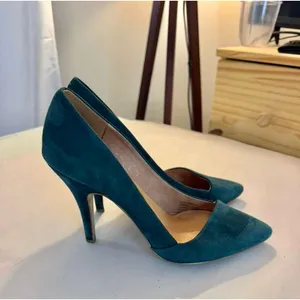 Madewell The Mira‎ Suede Point Toe 4" Heels in Green Size 10 thumbnail 5