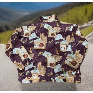 Y2K EVR 100% Silk Women’s Sz S Fruit Botanical Bomber‎ Jacket Floral DIV ROUSS thumbnail 3