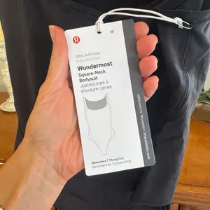 Lululemon Wundermost Square Neck Bodysuit Nulu Black Thong NWT M thumbnail 5