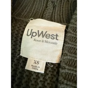 UpWest Resort & Mercantile Olive Green Chunky Knit Open‎ Cardigan Sweater XS thumbnail 3