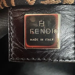 Fendi Roma Shopper Tote Bag Medium Black Nylon Logo Handles Italy Designer thumbnail 4