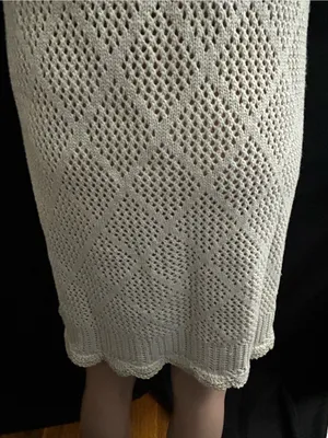 Venus Women’s 2 PC Sleeveless Crochet Knit Slip Dress Cream & Gold MD NWT thumbnail 11