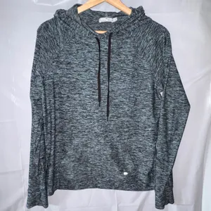 Outdoor Voices CloudKnit Hoodie Blue Black Space Dye Marl Activewear Womens Lg thumbnail 1