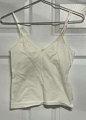 Abercrombie & Fitch White Camisole Tank Top w/Adjustable Straps Size Medium VGUC thumbnail 1