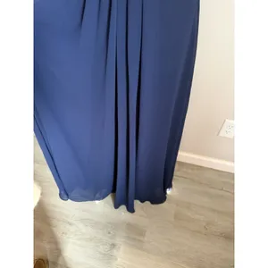 Xuibol Navy Blue Criss Cross Halter Neck Chiffon Full Length Gown Women S Formal thumbnail 3