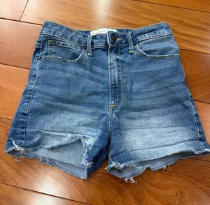Abercrombie & Fitch High Rise Shorts Womens Blue Denim Cutoff 25 0R thumbnail 1