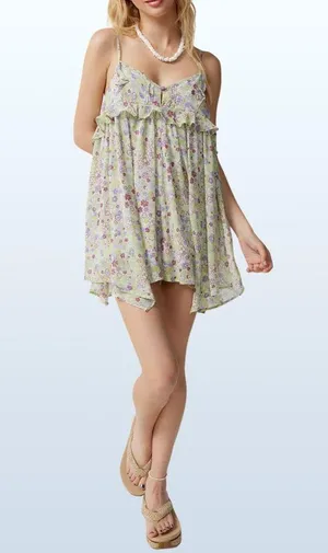SOLD OUT, NWT Chiffon Floral Romper, XS thumbnail 3