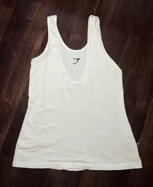 Gymshark Workout White Top Size Small thumbnail 1