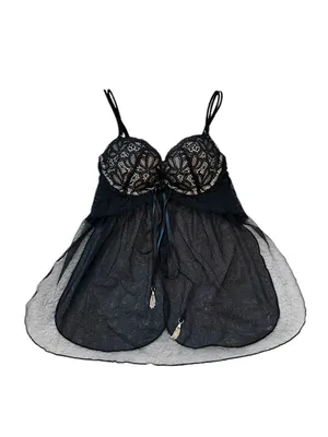 Victoria’s Secret Bustier Babydoll Top Goth Y2K Dark Romantic Whimsygoth 34C thumbnail 2