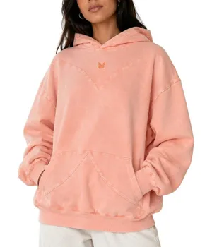 Voight By Valentina Peach Butterfly Oversized Hoodie Soft Girl Y2K NWT Small thumbnail 1