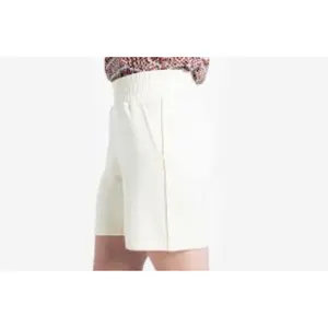 LuLaRoe‎ Womens Cream Smocked High Waist Lounge Shorts Size L Off White Pockets thumbnail 2