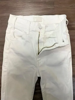 MOTHER Hustler Ankle Fray Jeans 23 Fairest of Them All White $228 thumbnail 3