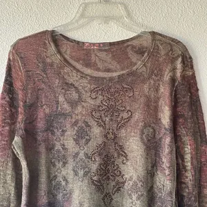 Cactus Boho Women’s Tunic Shirt Scoop Neck Top Flared Hem Flowy Long Sleeve thumbnail 2