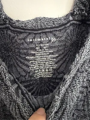 Free People Love Letter Lace Trim Cami Black M/L thumbnail 4
