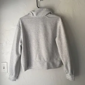 Athletic Works Womens Light Heather Gray Quarter‎ Zip Pullover Sweatshirt thumbnail 4