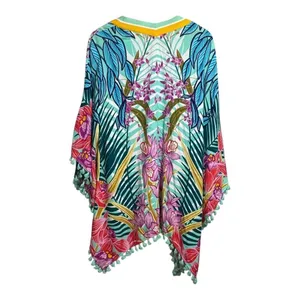 Trina Turk Terra Nostra Tassle Swim‎ Coverup/Kimono- One Size thumbnail 3