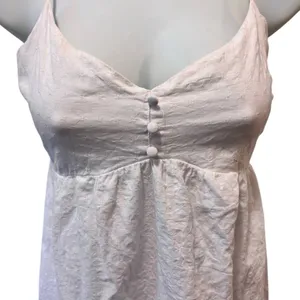 Abercrombie & Fitch White Babydoll Smocked Dress S Ruffle Hem Romantic Coquette thumbnail 4