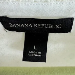 Banana Republic‎ Womens White Lace Eyelet Sleeveless Tiered Shell Top Large thumbnail 5