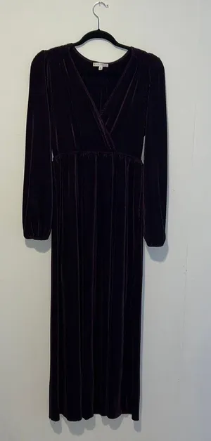 Baltic Born Long Sleeve Purple Pleated Maxi Dress Y2 thumbnail 1