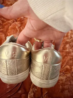 Vintage Havana Kate Gold Snakeskin with Glitter Neutral Lace Up Cssual Sneaker thumbnail 8