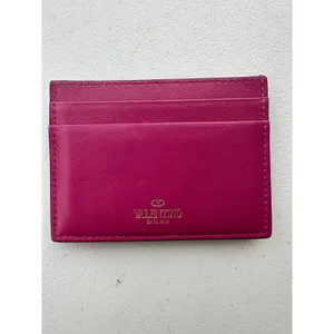 NWOT Authentic Valentino Garavani Hot Pink Rockstud Leather Card Holder Wallet thumbnail 3