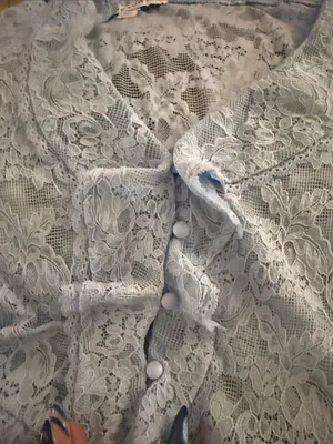 And Now This Light Blue Lace Ruffle Peplum Blouse thumbnail 7