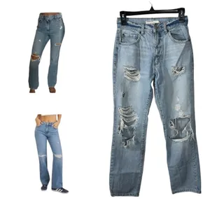 Garage 100% Cotton High Rise Boyfriend Jeans Sz 23 Vintage Fit Distressed Denim thumbnail 2